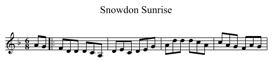 Snowdon Sunrise - staff notation