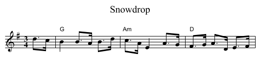 Snowdrop - staff notation