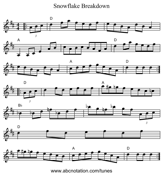 Snowflake Breakdown - staff notation