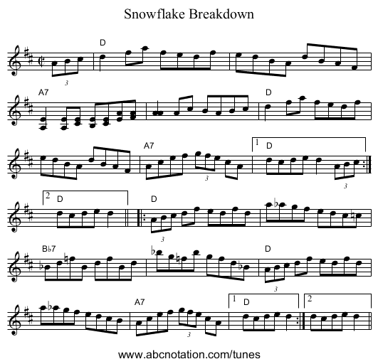 Snowflake Breakdown - staff notation