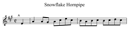 Snowflake Hornpipe - staff notation