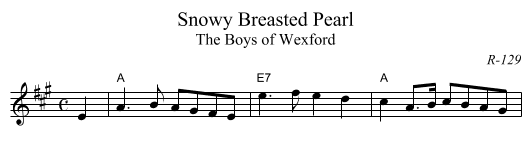 Snowy Breasted Pearl - staff notation