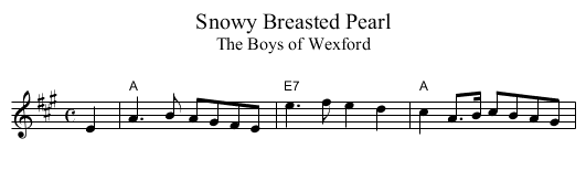 Snowy Breasted Pearl - staff notation