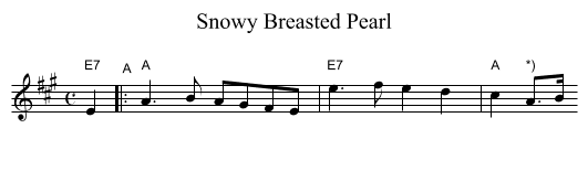 Snowy Breasted Pearl - staff notation