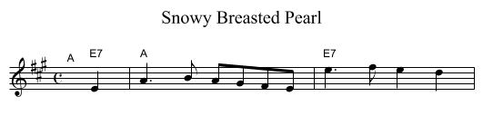 Snowy Breasted Pearl - staff notation