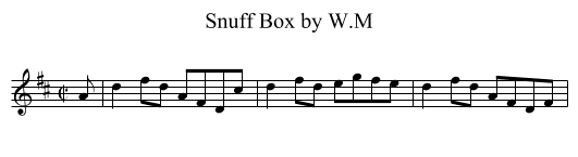 Snuff Box by W.M - staff notation