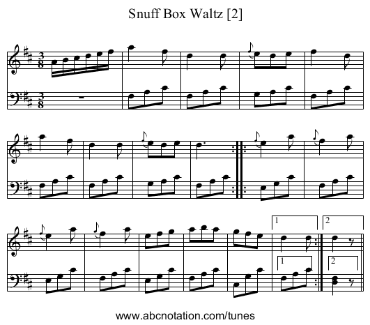 Snuff Box Waltz [2] - staff notation