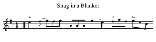 Snug in a Blanket - staff notation