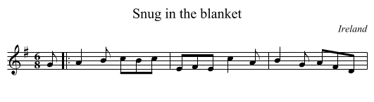Snug in the blanket - staff notation