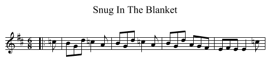 Snug In The Blanket - staff notation