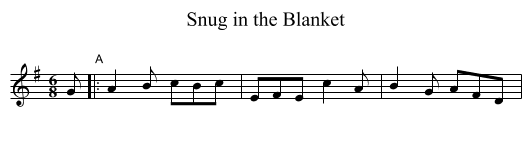 Snug in the Blanket - staff notation