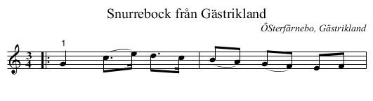 Snurrebock från Gästrikland - staff notation