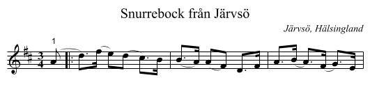 Snurrebock från Järvsö - staff notation