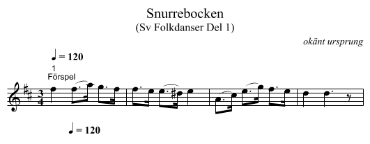 Snurrebocken - staff notation
