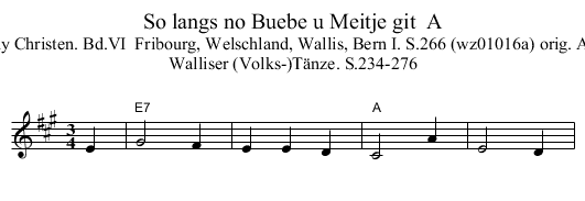 So langs no Buebe u Meitje git  A - staff notation