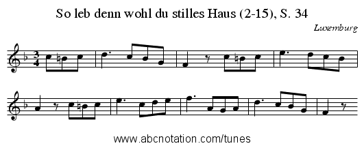 So leb denn wohl du stilles Haus (2-15), S. 34 - staff notation