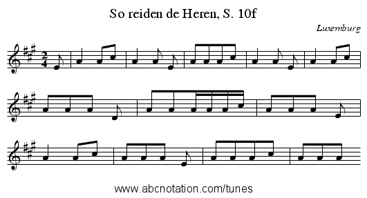 So reiden de Heren, S. 10f - staff notation