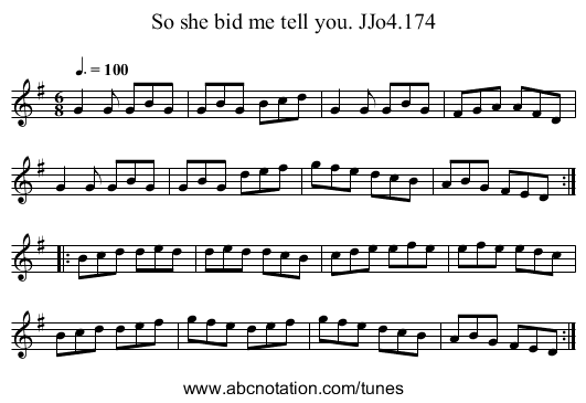 So she bid me tell you. JJo4.174 - staff notation