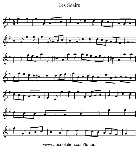Soairs, Les - staff notation