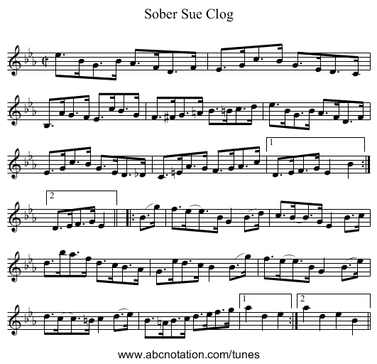 Sober Sue Clog - staff notation
