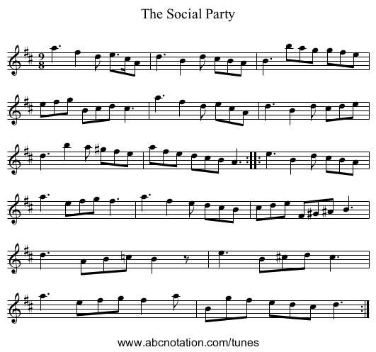 Social Party, The - staff notation