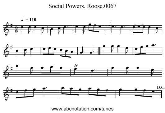Social Powers. Roose.0067 - staff notation