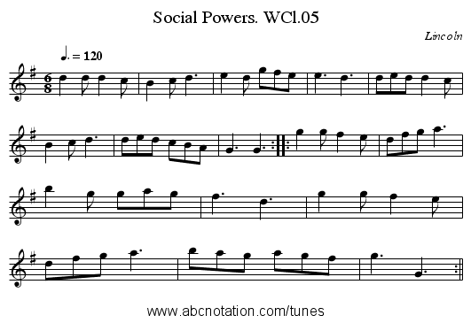 Social Powers. WCl.05 - staff notation