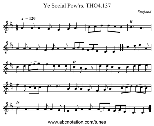 Social Pow'rs. THO4.137, Ye - staff notation