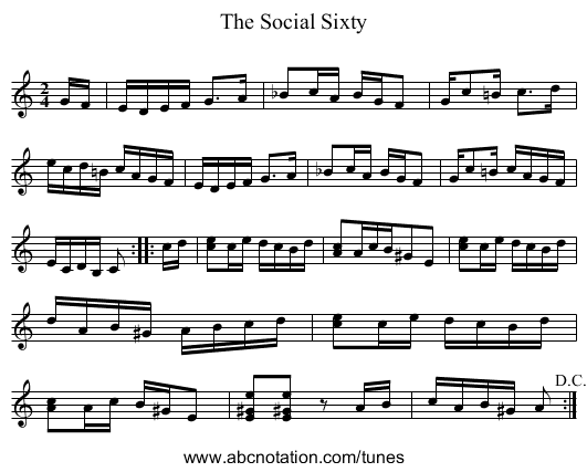 Social Sixty, The - staff notation