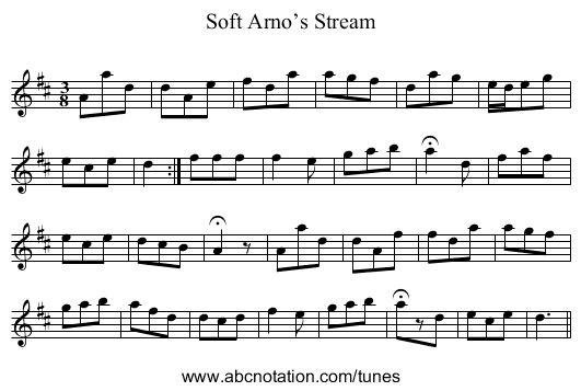 Soft Arno’s Stream - staff notation
