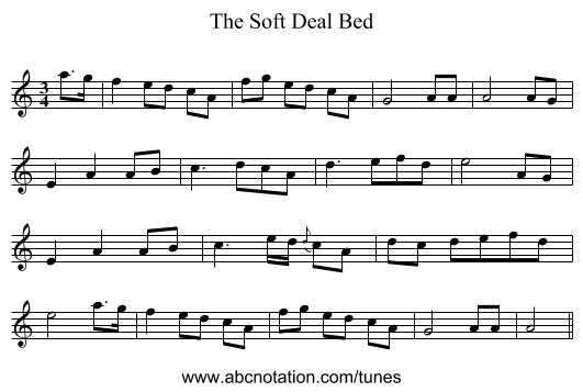 Soft Deal Bed, The - staff notation
