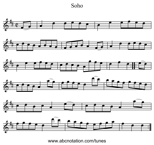 Soho - staff notation