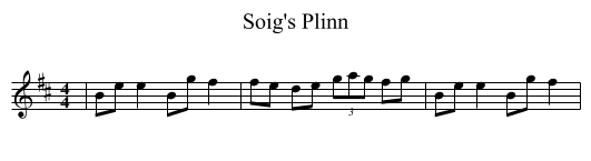 Soig's Plinn - staff notation