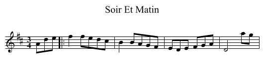 Soir Et Matin - staff notation