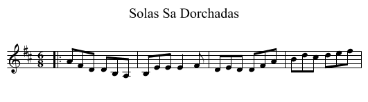 Solas Sa Dorchadas - staff notation