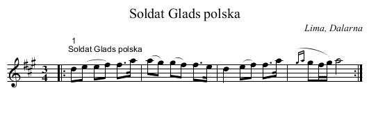 Soldat Glads polska - staff notation