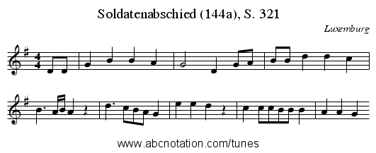 Soldatenabschied (144a), S. 321 - staff notation