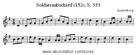 Soldatenabschied (152), S. 333 - staff notation