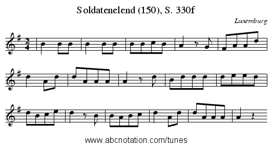 Soldatenelend (150), S. 330f - staff notation