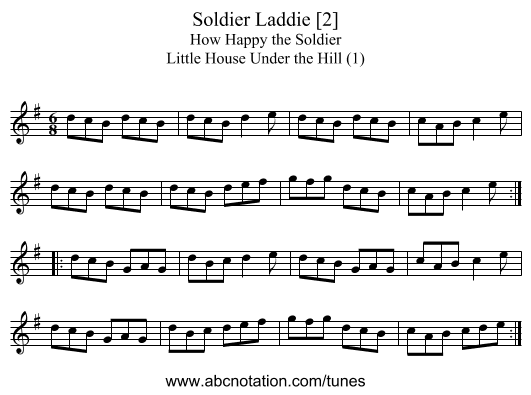 Soldier Laddie [2] - staff notation