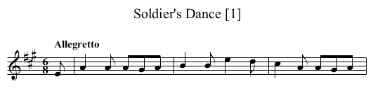 Soldier's Dance [1] - staff notation
