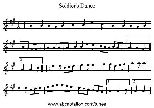 Soldier's Dance - staff notation