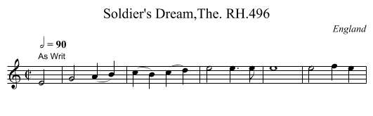 Soldier's Dream,The. RH.496 - staff notation
