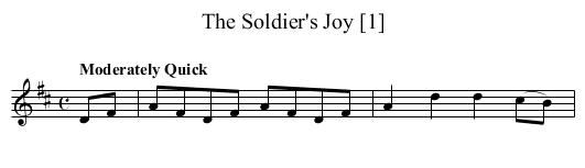 Soldier's Joy [1], The - staff notation