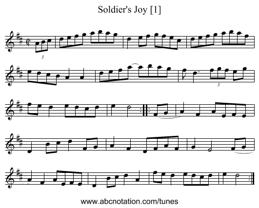 Soldier's Joy [1] - staff notation