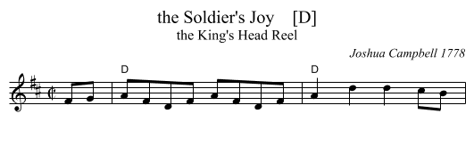 Soldier's Joy    [D], the  - staff notation