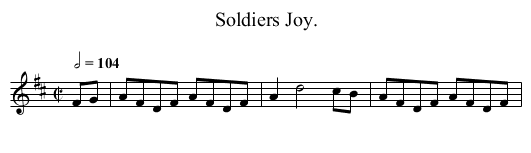 Soldiers Joy. - staff notation