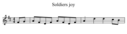 Soldiers joy - staff notation