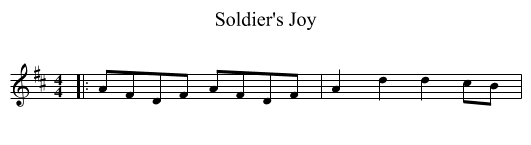 Soldier's Joy - staff notation