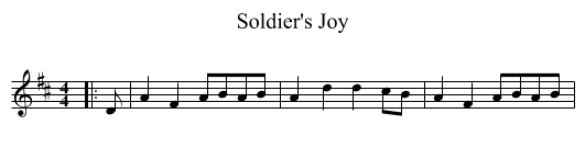 Soldier's Joy - staff notation
